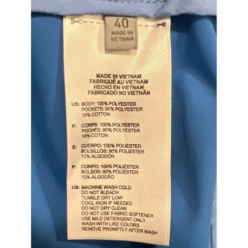 New $60 Adidas Climalite 3 Stripe‎ Blue Golf Shorts Pockets Logo B84292 Size 40
